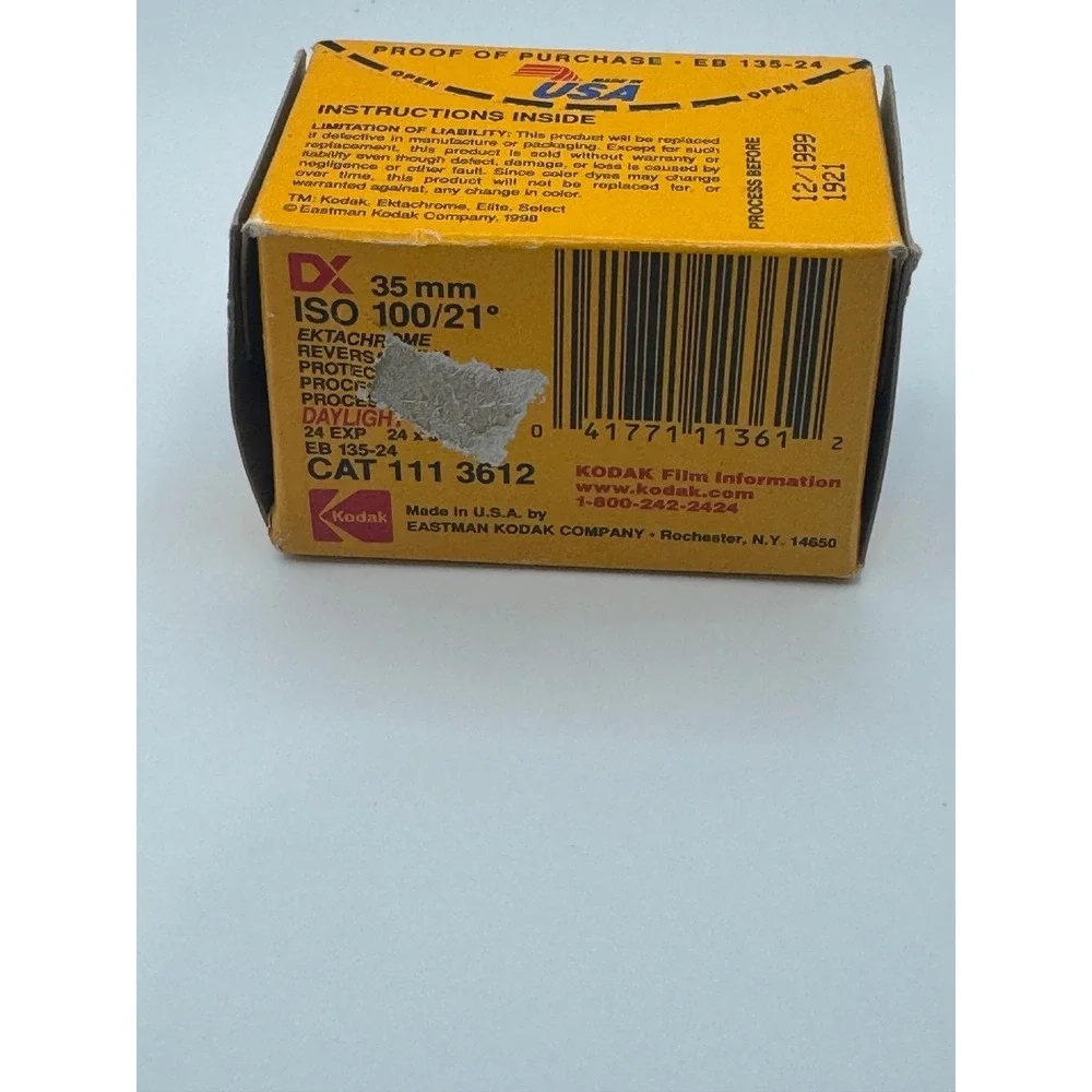 Kodak Elite Chrome 100 35mm Color Slide Film 24 Exp Expired 1999 Select Series